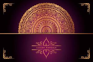 golden mandala design with gradients background vector