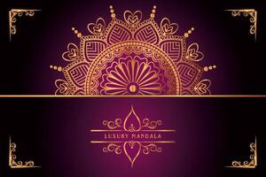 golden mandala design with gradients background vector