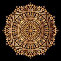 golden mandala design with a black background vector