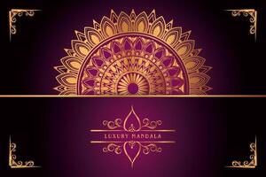 golden mandala design with gradients background vector