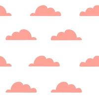 Seamless pattern of pink clouds. Template for textile, wallpaper, packaging, cover, web, card, box, print, banner, ceramics vector