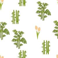 Cute bamboo on a seamless spring background. Template for textile, wallpaper, packaging, cover vector