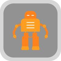 Robot Flat Round Corner Icon vector