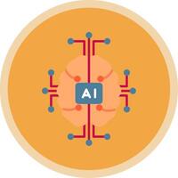 Artificial Intelligence Flat Multi Circle Icon vector