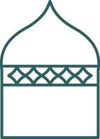 Islamic Architecture Line Gradient Round Corner Icon vector