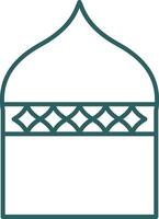 Islamic Architecture Line Gradient Round Corner Icon vector