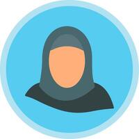 hijab plano multi circulo icono vector