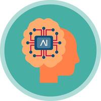 Artificial Intelligence Flat Multi Circle Icon vector
