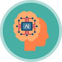 Artificial Intelligence Flat Multi Circle Icon vector