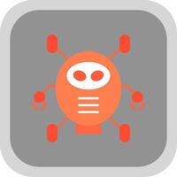 Robotics Flat Round Corner Icon vector