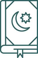 Quran Line Gradient Round Corner Icon vector