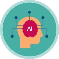 Artificial Intelligence Flat Multi Circle Icon vector