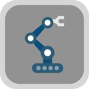 robótica plano redondo esquina icono vector