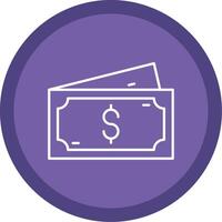 Dollar Line Multi Circle Icon vector