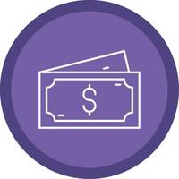 Dollar Line Multi Circle Icon vector