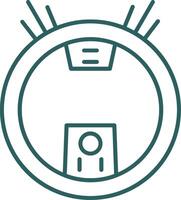 Robot Vacuum Line Gradient Round Corner Icon vector