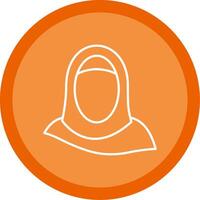 hijab línea multi circulo icono vector