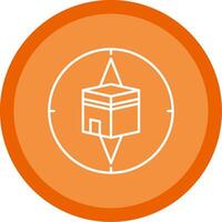 Qibla Compass Line Multi Circle Icon vector