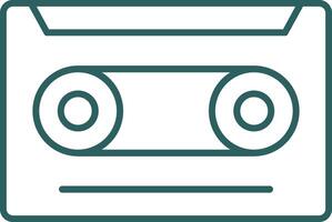 Cassette Line Gradient Round Corner Icon vector