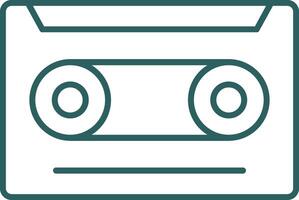 Cassette Line Gradient Round Corner Icon vector