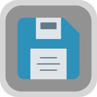 Diskette Flat Round Corner Icon vector