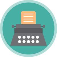 Typewriter Flat Multi Circle Icon vector