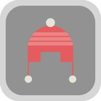 Winter Cap Flat Round Corner Icon vector