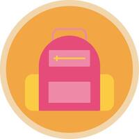 School Bag Flat Multi Circle Icon vector