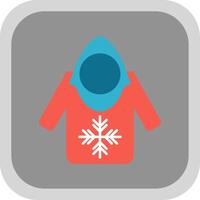 Hoodie Flat Round Corner Icon vector