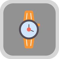 Wristwatch Flat Round Corner Icon vector