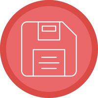 Diskette Line Multi Circle Icon vector