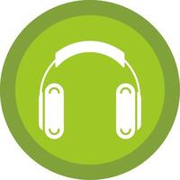 Headphones Glyph Multi Circle Icon vector