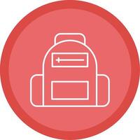 School Bag Line Multi Circle Icon vector