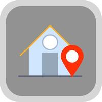 Address Flat Round Corner Icon vector