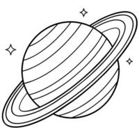 Saturn Planet outline illustration digital coloring book page line art drawing vector