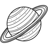 Saturn Planet outline illustration digital coloring book page line art drawing vector