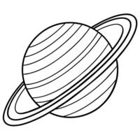 Saturn Planet outline illustration digital coloring book page line art drawing vector