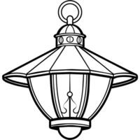 lamp outline illustration digital coloring book page line art drawing vector