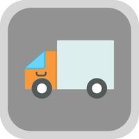 Delivery Truck Flat Round Corner Icon vector