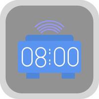 Smart Clock Flat Round Corner Icon vector