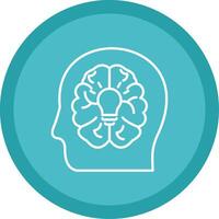 Brain Line Multi Circle Icon vector