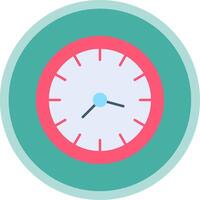 Clock Flat Multi Circle Icon vector