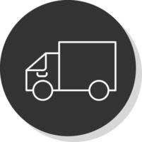 Delivery Truck Line Grey Circle Icon vector