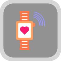 Smartwatch Flat Round Corner Icon vector