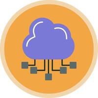 Cloud Server Flat Multi Circle Icon vector