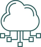 Cloud Server Line Gradient Round Corner Icon vector