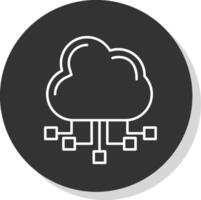 Cloud Server Line Grey Circle Icon vector