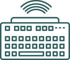 Wireless Keyboard Line Gradient Round Corner Icon vector