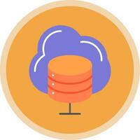 Cloud Server Flat Multi Circle Icon vector