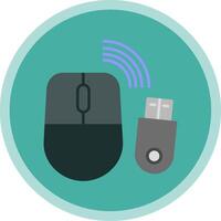 Wireless Mouse Flat Multi Circle Icon vector